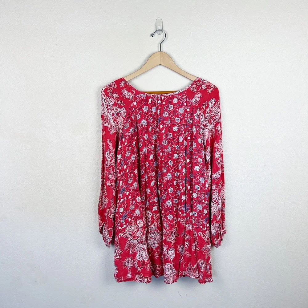 Free People a lucky Loosey Dress in Blood Orange Floral Sz XS - Picture 8 of 10